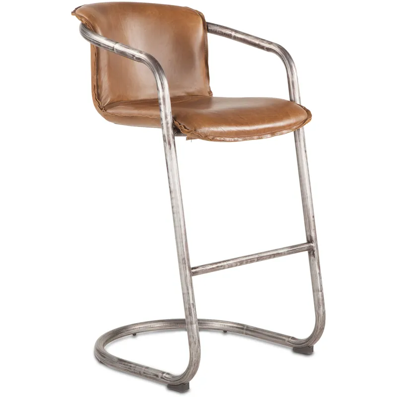 Portofino 22" Bar Chair in Berham Chestnut Leather