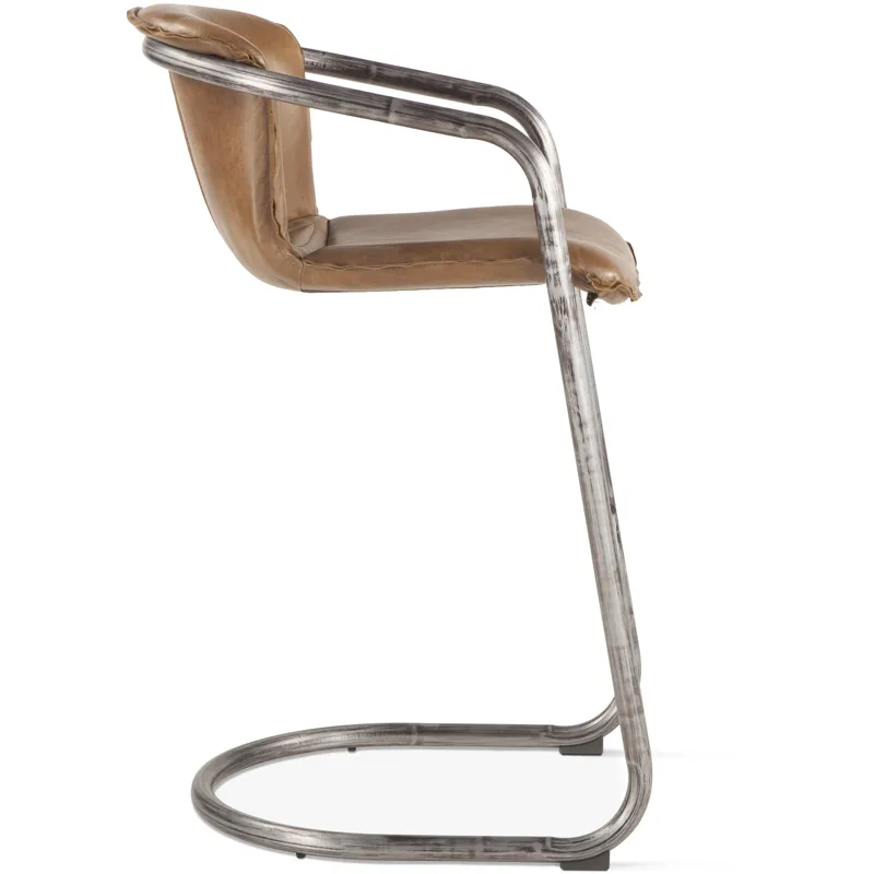 Portofino 22" Bar Chair in Berham Chestnut Leather