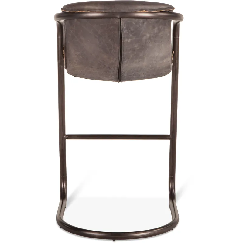 Portofino 22" Bar Chair in Antique Ebony Leather