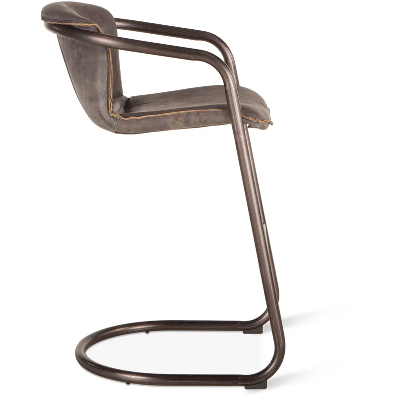 Portofino 22" Bar Chair in Antique Ebony Leather