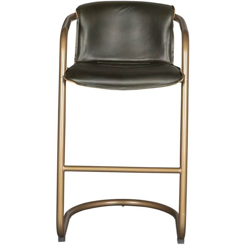 Portofino 22" Bar Chair in Emerald Green Leather
