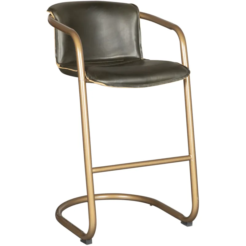 Portofino 22" Bar Chair in Emerald Green Leather