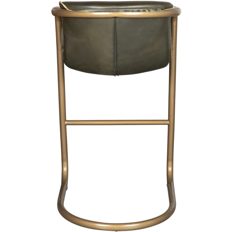 Portofino 22" Bar Chair in Emerald Green Leather