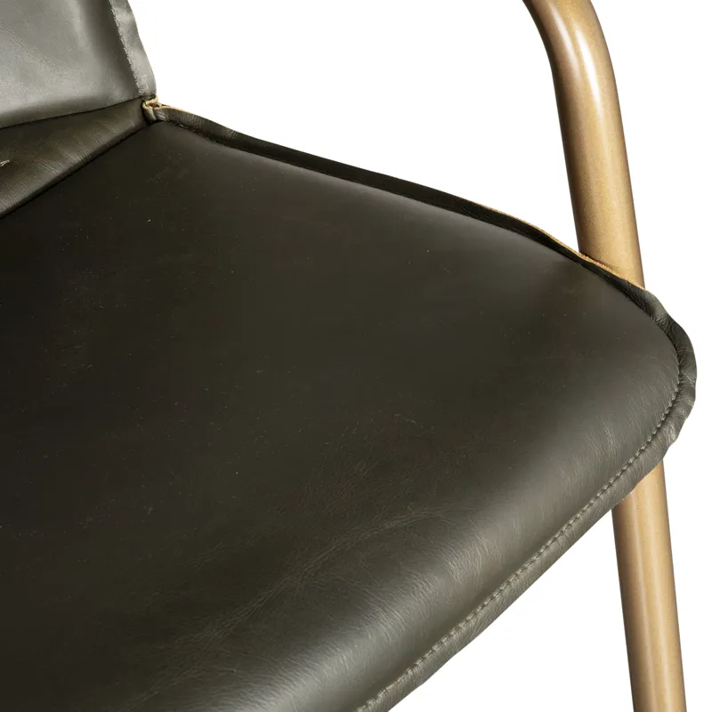 Portofino 22" Bar Chair in Emerald Green Leather