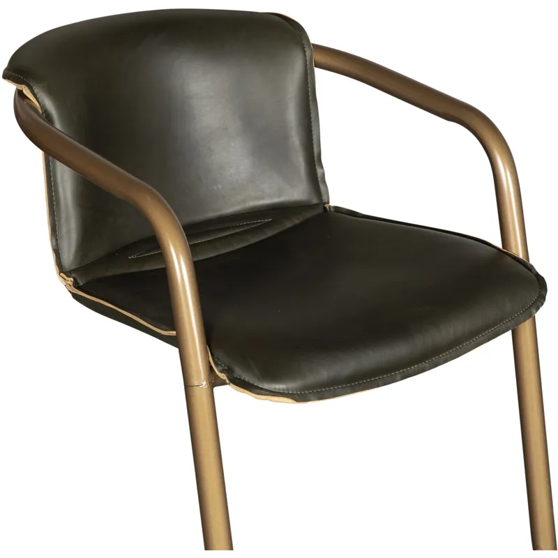 Portofino 22" Bar Chair in Emerald Green Leather