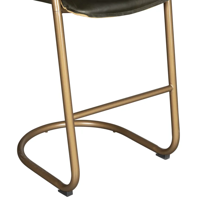 Portofino 22" Bar Chair in Emerald Green Leather