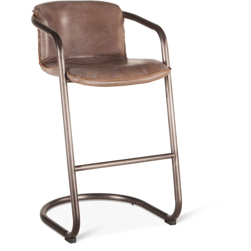 Portofino 22" Bar Chair in Berham Chestnut Leather