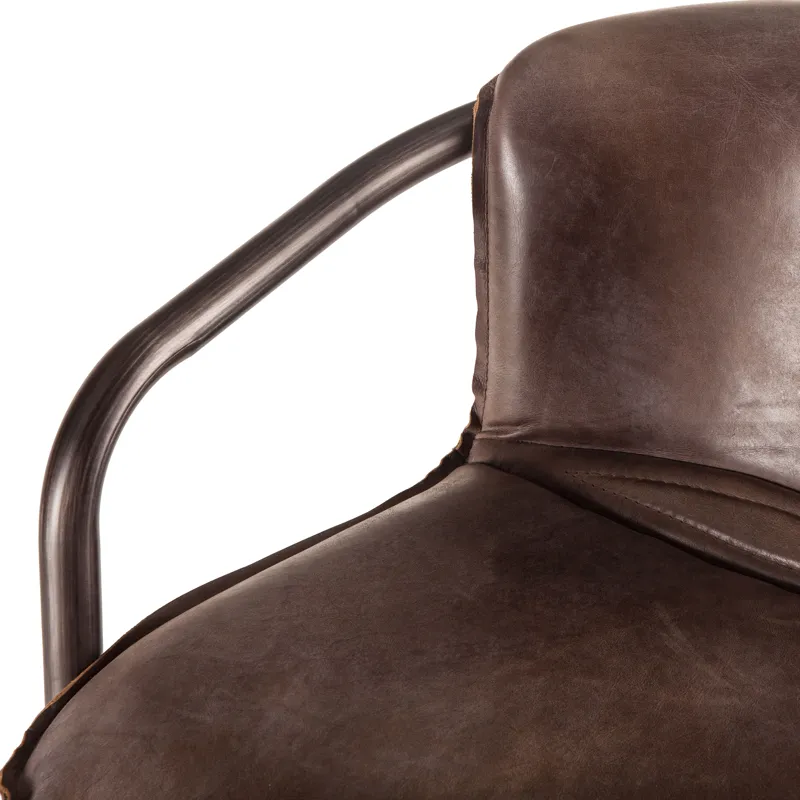 Portofino 22" Bar Chair in Berham Chestnut Leather