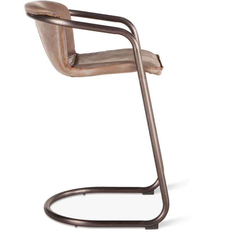 Portofino 22" Bar Chair in Berham Chestnut Leather