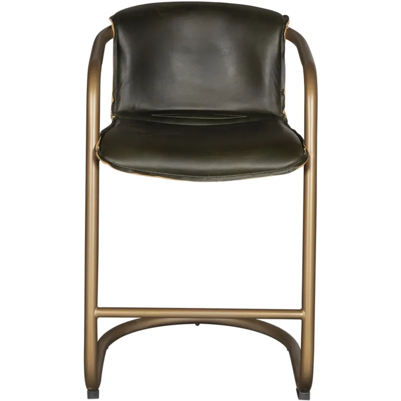 Portofino 22" Counter Chair in Emerald Green Leather