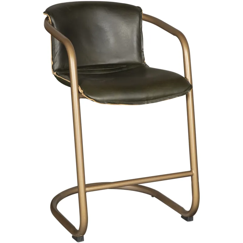 Portofino 22" Counter Chair in Emerald Green Leather