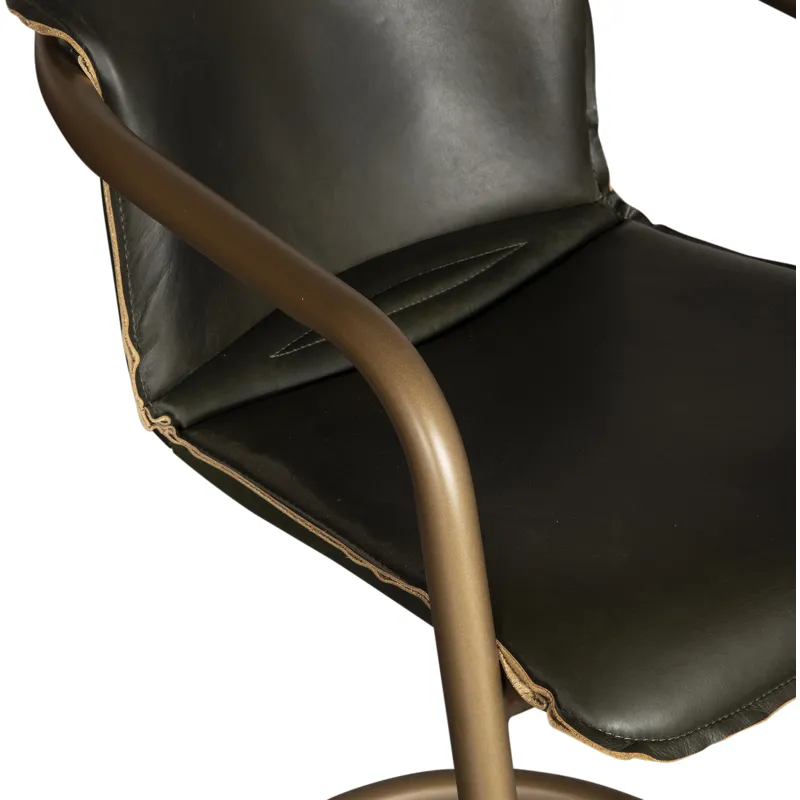Portofino 22" Counter Chair in Emerald Green Leather