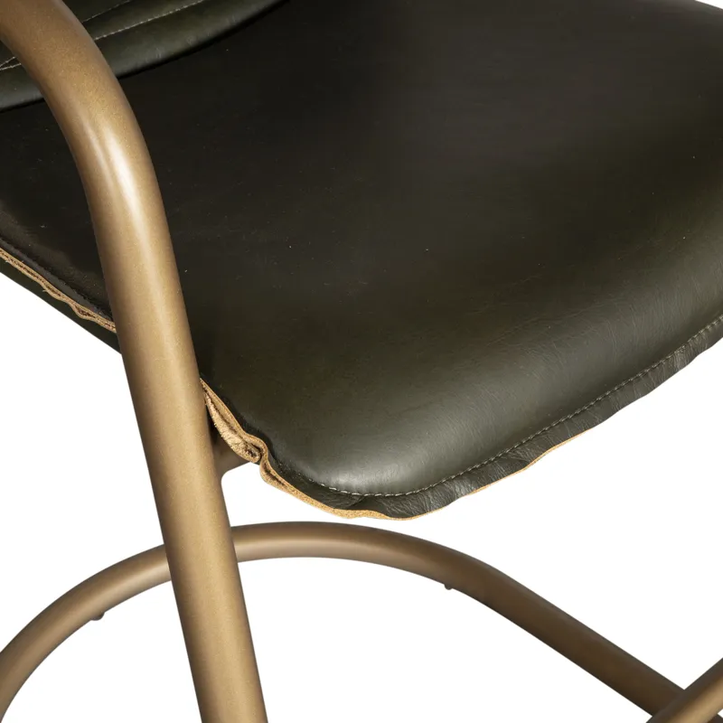 Portofino 22" Counter Chair in Emerald Green Leather