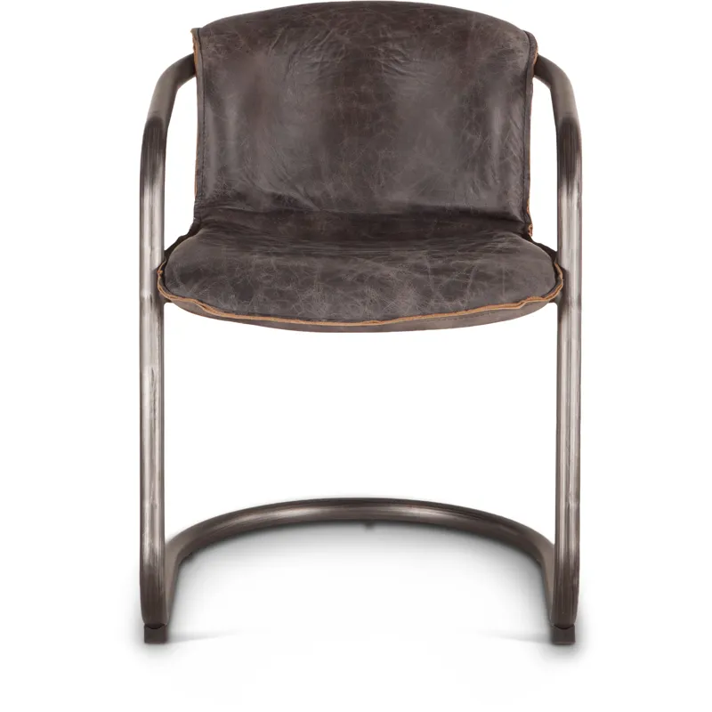 Portofino 22" Dining Chair in Antique Ebony Leather