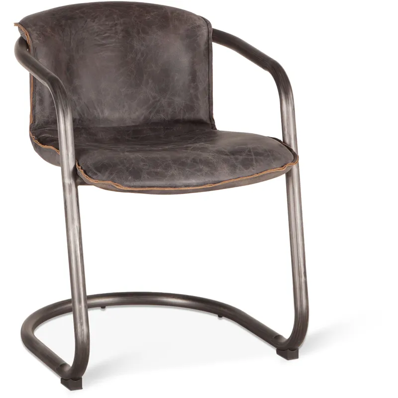 Portofino 22" Dining Chair in Antique Ebony Leather