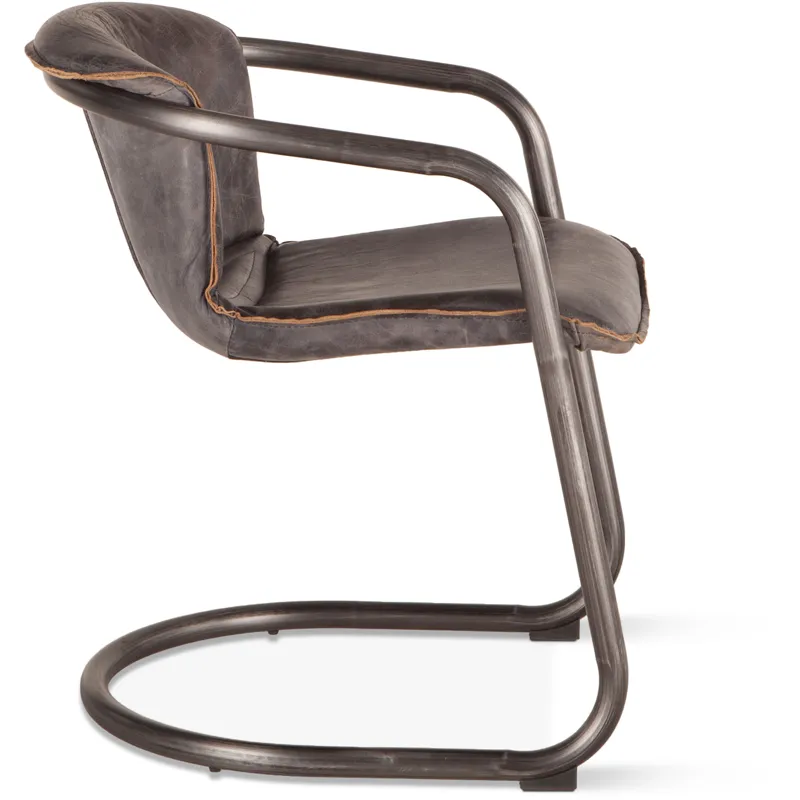 Portofino 22" Dining Chair in Antique Ebony Leather