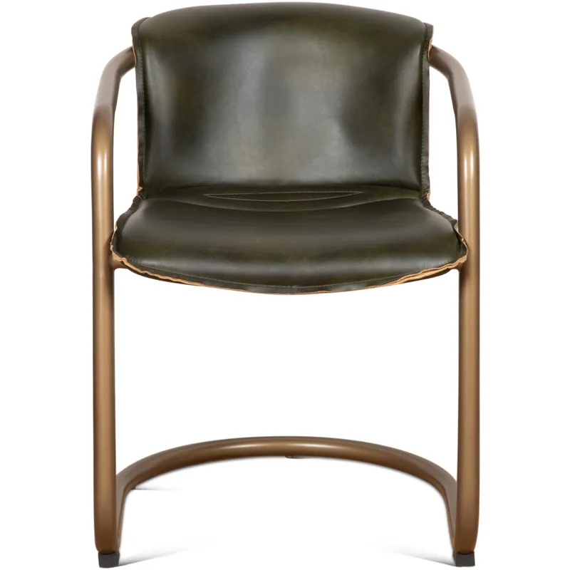Portofino 22" Dining Chair in Emerald Green Leather