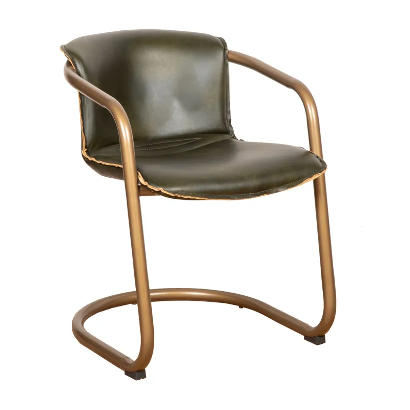 Portofino 22" Dining Chair in Emerald Green Leather