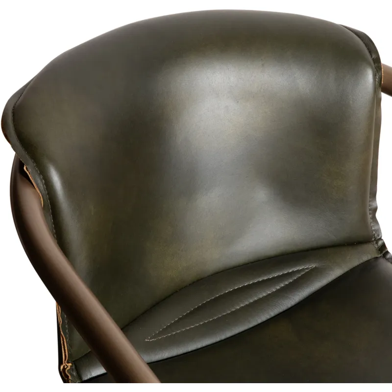 Portofino 22" Dining Chair in Emerald Green Leather