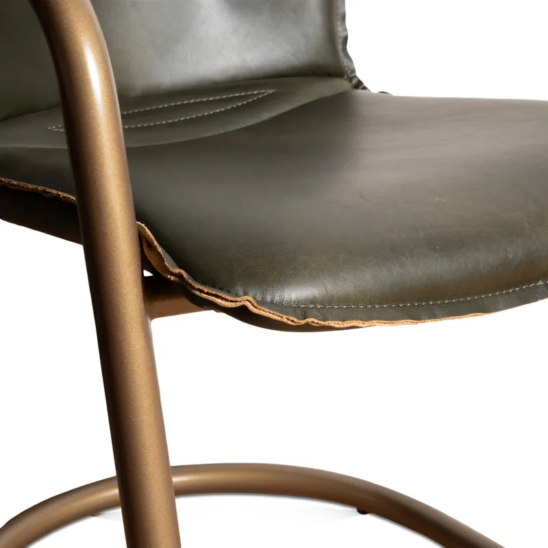 Portofino 22" Dining Chair in Emerald Green Leather