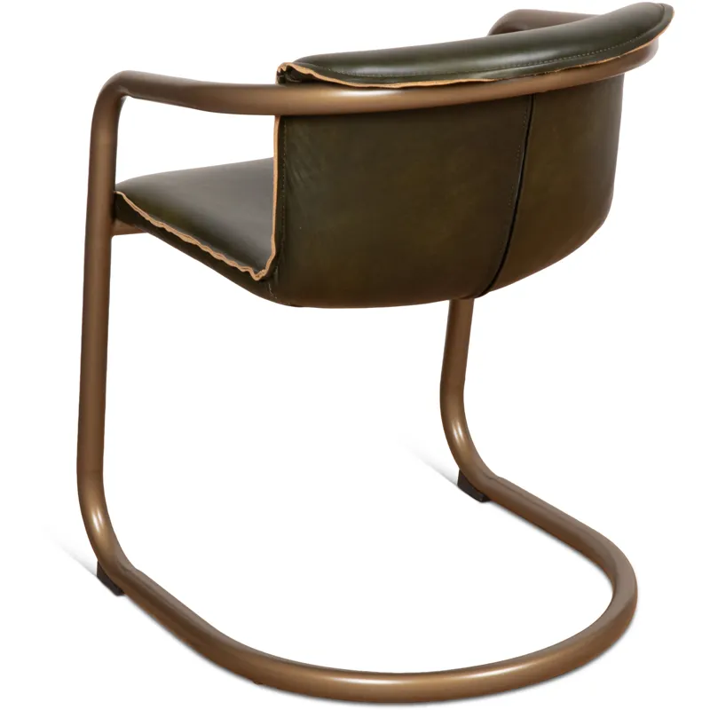 Portofino 22" Dining Chair in Emerald Green Leather