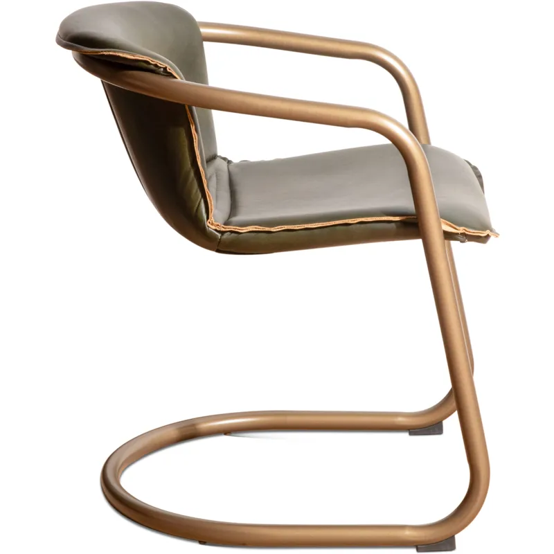 Portofino 22" Dining Chair in Emerald Green Leather