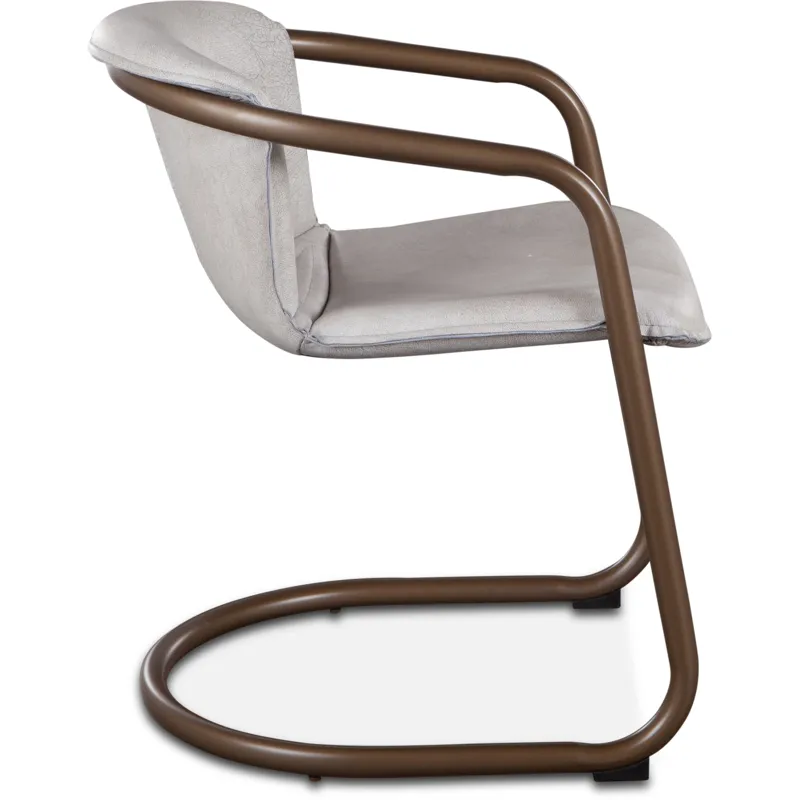 Portofino 22" Dining Chair in Vintage White Leather