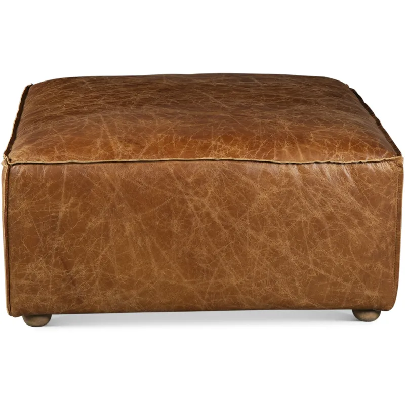 Portofino Loft Sectional Ottoman in Cocoa Brown Leather