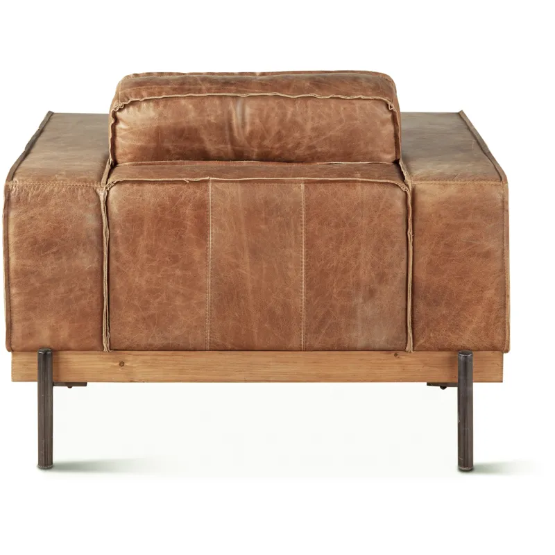 Portofino Modern 42" Accent Chair in Cocoa Brown Leather