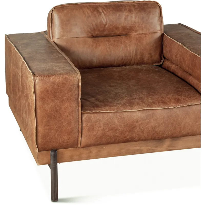 Portofino Modern 42" Accent Chair in Cocoa Brown Leather