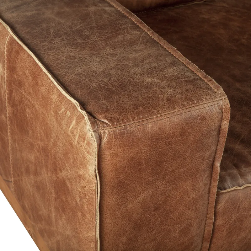 Portofino Modern 42" Accent Chair in Cocoa Brown Leather