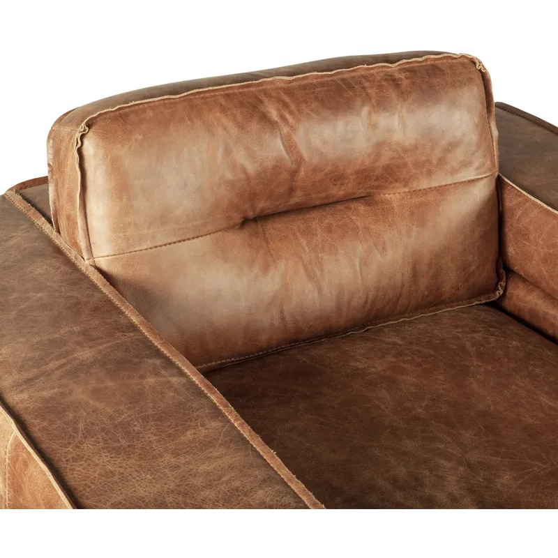 Portofino Modern 42" Accent Chair in Cocoa Brown Leather