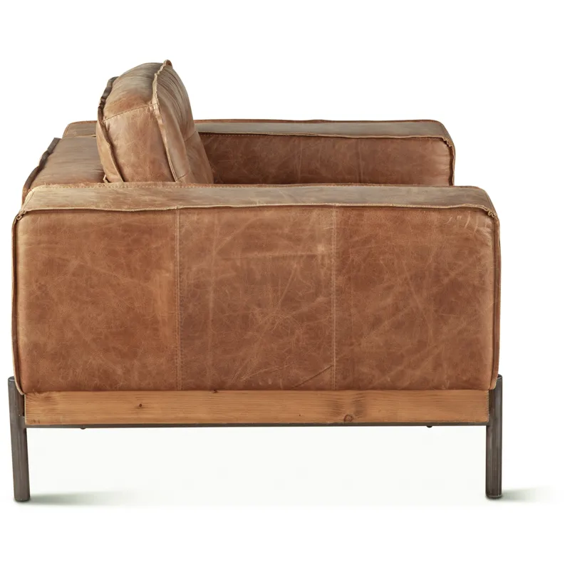 Portofino Modern 42" Accent Chair in Cocoa Brown Leather
