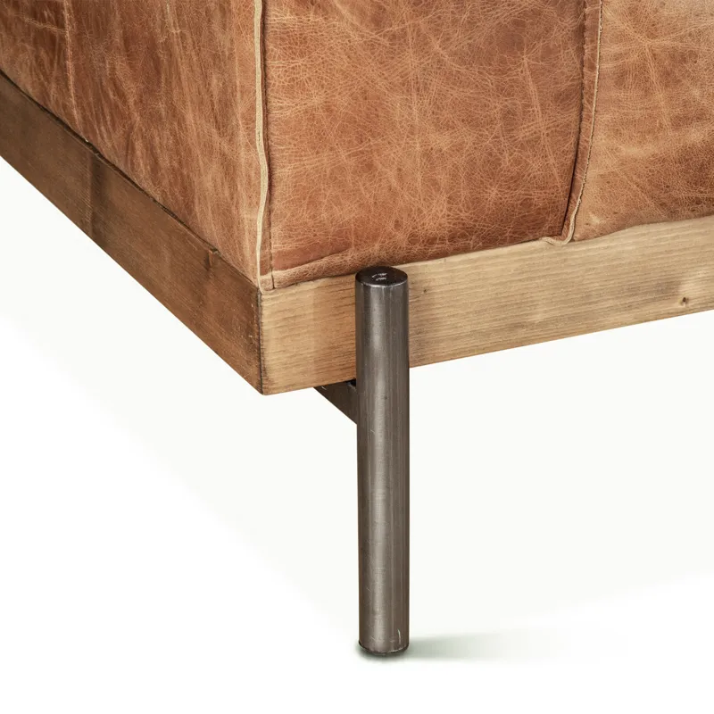 Portofino Modern 95" Sofa in Cocoa Brown Leather