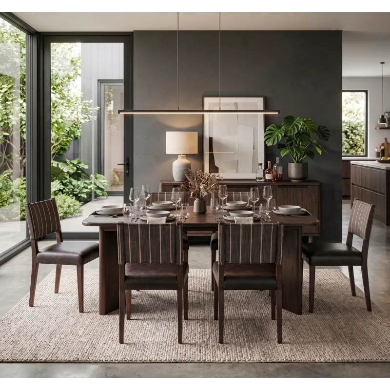 Hugo 87" Dining Table in Dark Mindi