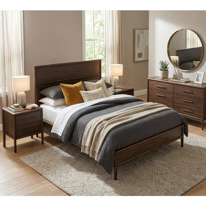 Lewis 51" Dresser with Six Drawers in Dark Acacia