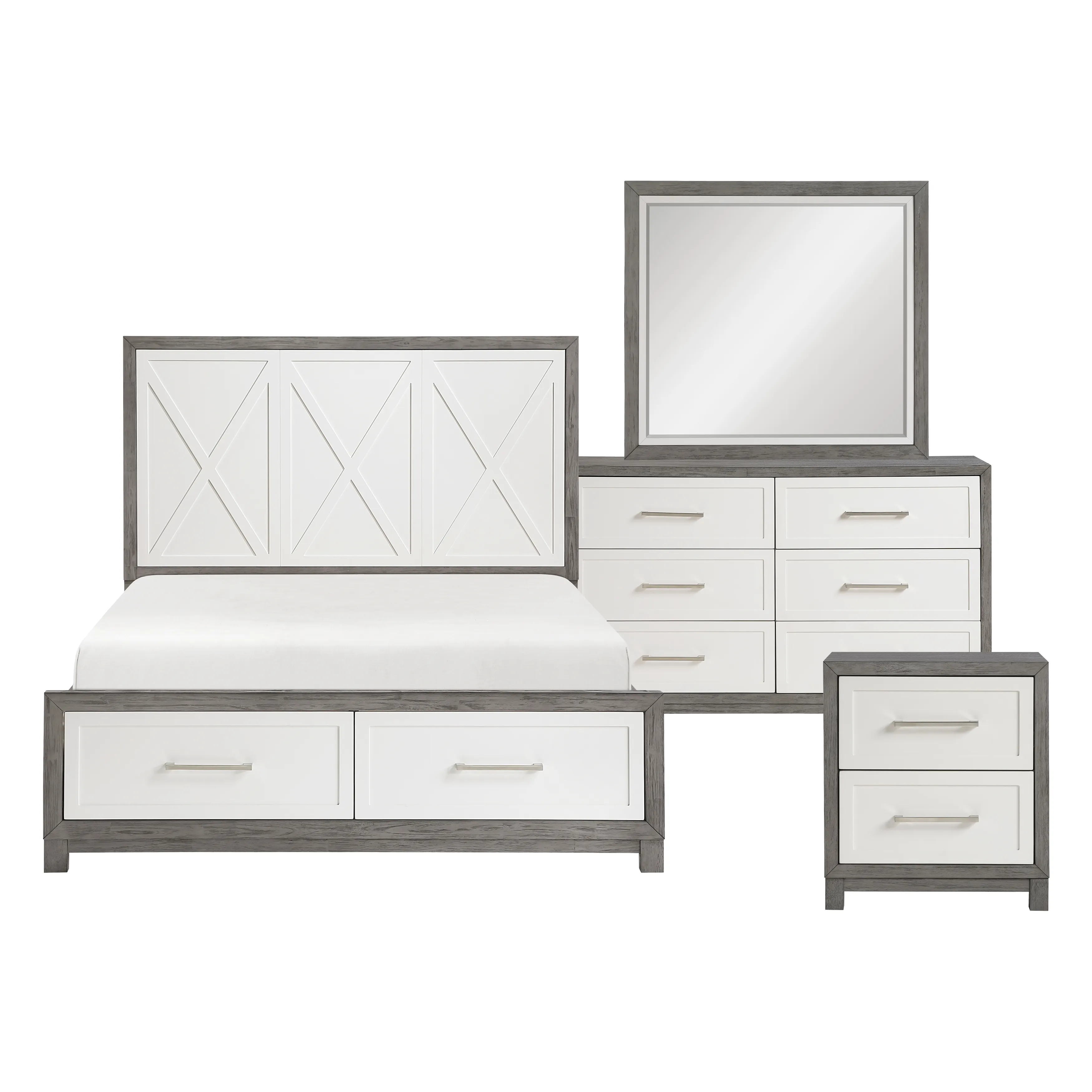 Rowan Queen Storage Bed, Dresser, Mirror and Nightstand - Image 2