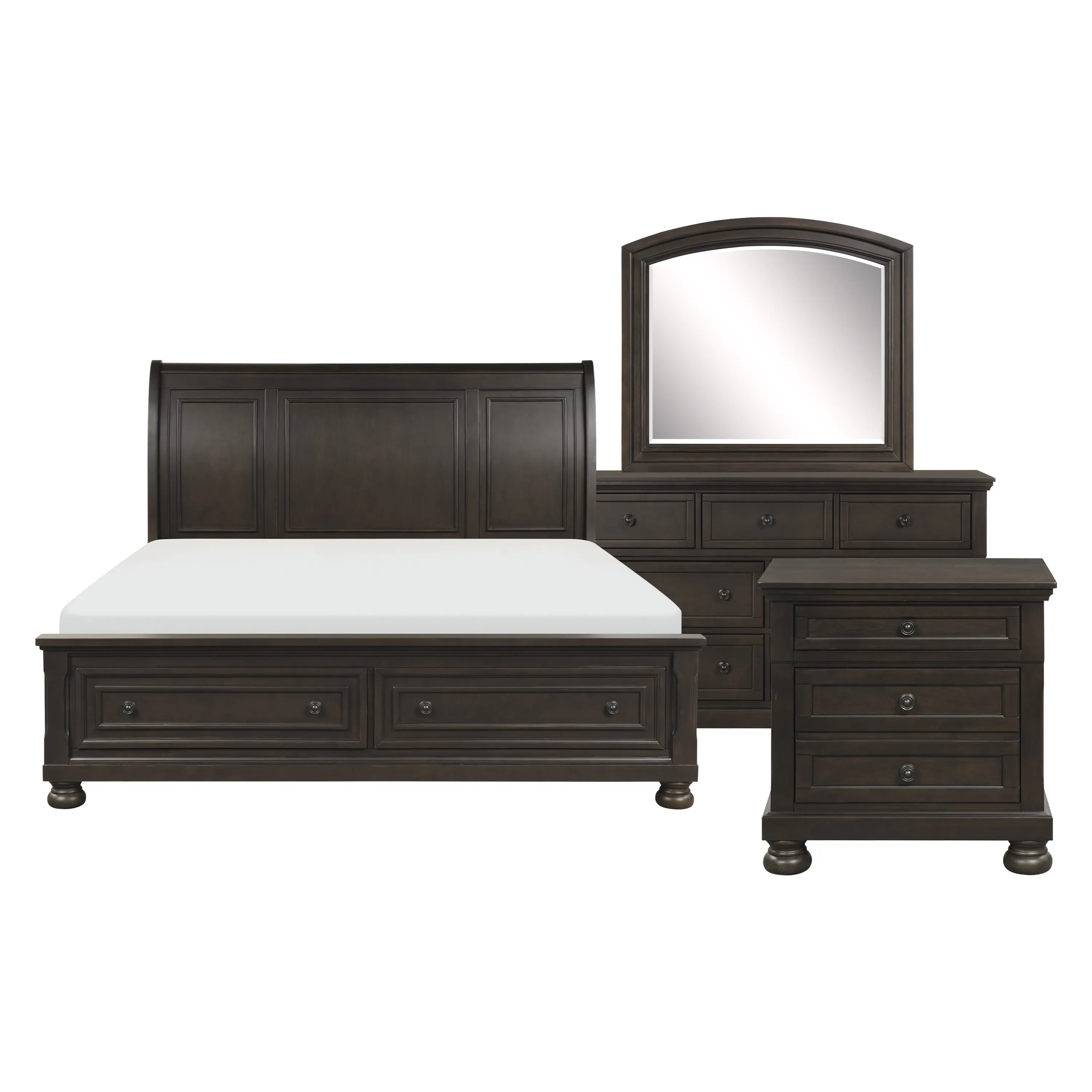 Begonia Queen Storage Bed, Dresser, Mirror and Nightstand - Image 2