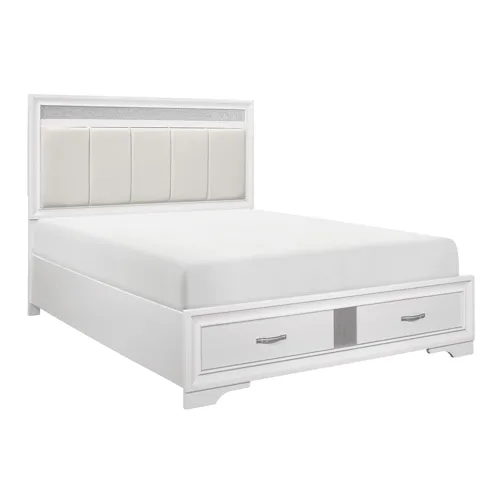 Luster Queen Platform Bed with Footboard Storage