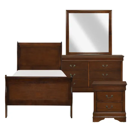 Mayville Twin Panel Bed, Dresser, Mirror and Nightstand