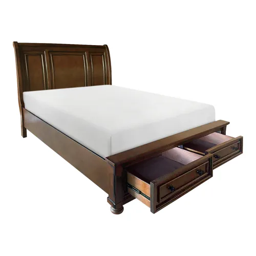 Cumberland California King Sleigh Platform Bed with Footboard Storage