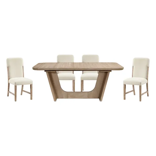 Wilshire Extension Dining Table and 4 Side Chairs