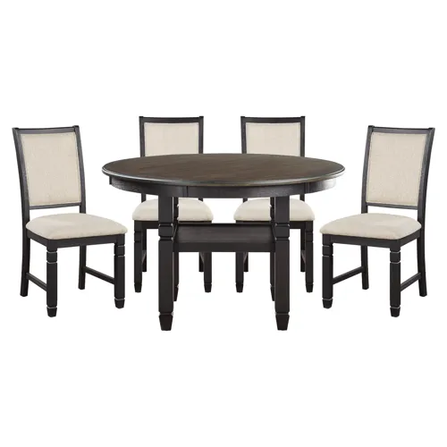 Asher Round Table and 4 Side Chairs