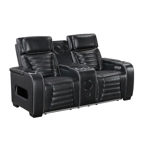 Cyber Power Reclining Console Loveseat