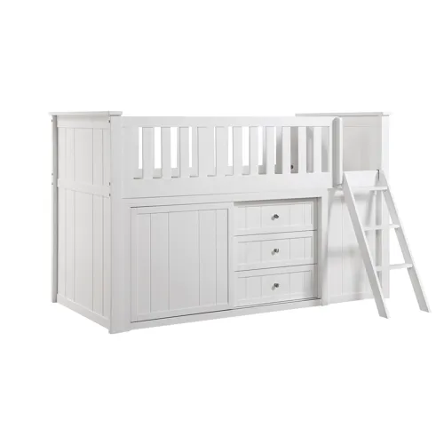 Galen Low Loft Bunk with Bookcase and Dresser