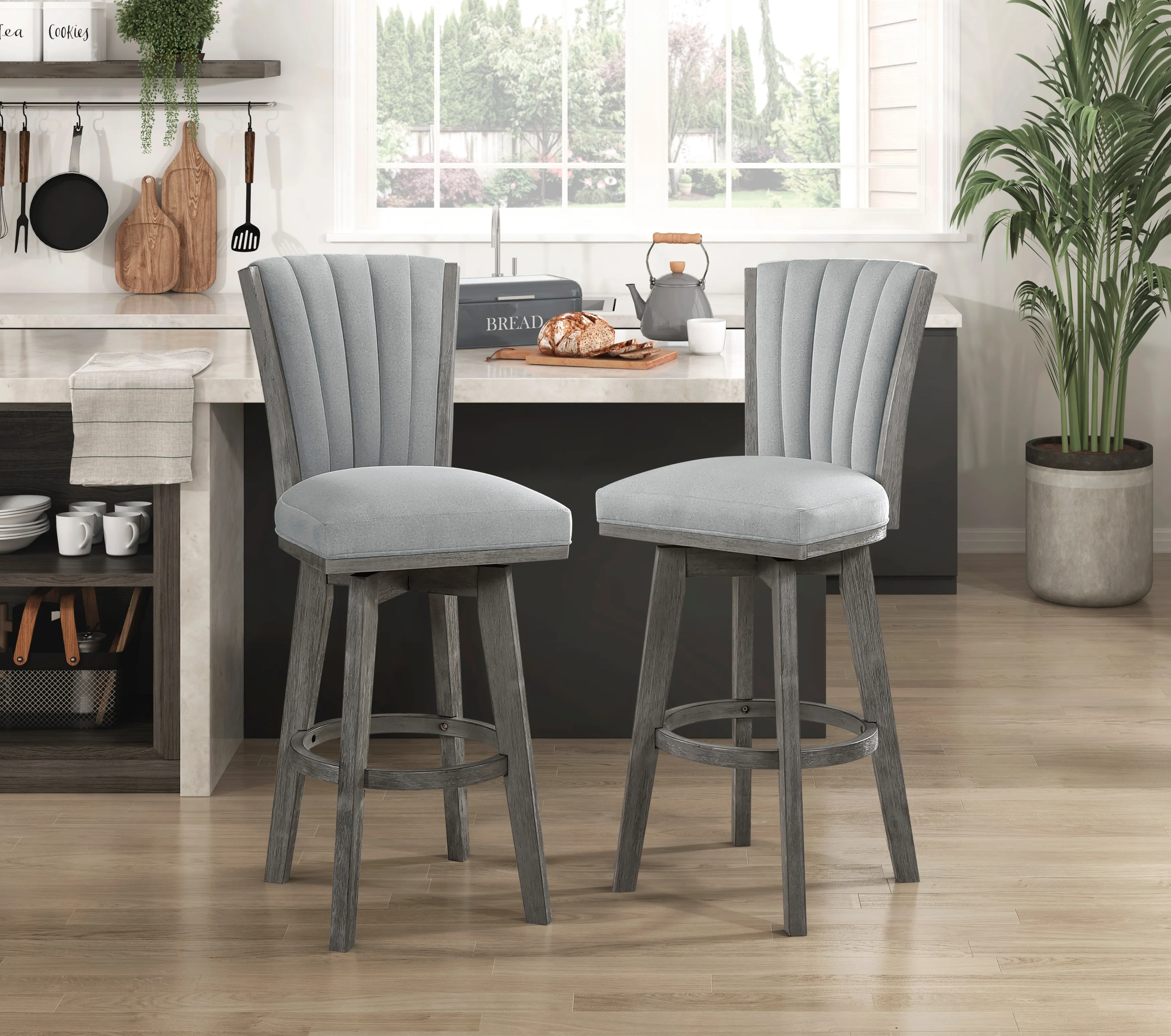 Corvallis Swivel Pub Height Bar Stool - Image 6