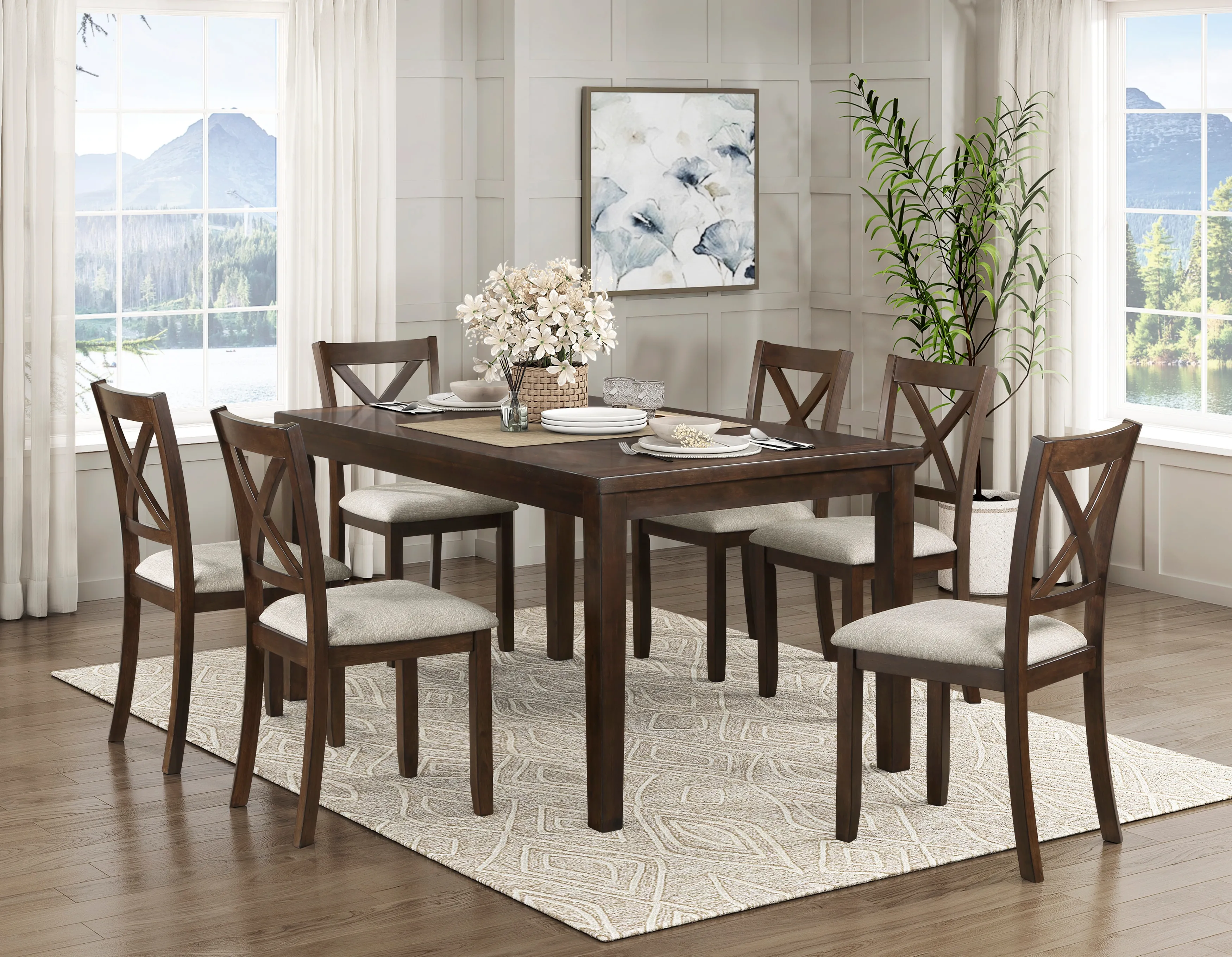 Challis Dining Table and 6 Side Chairs - Image 2