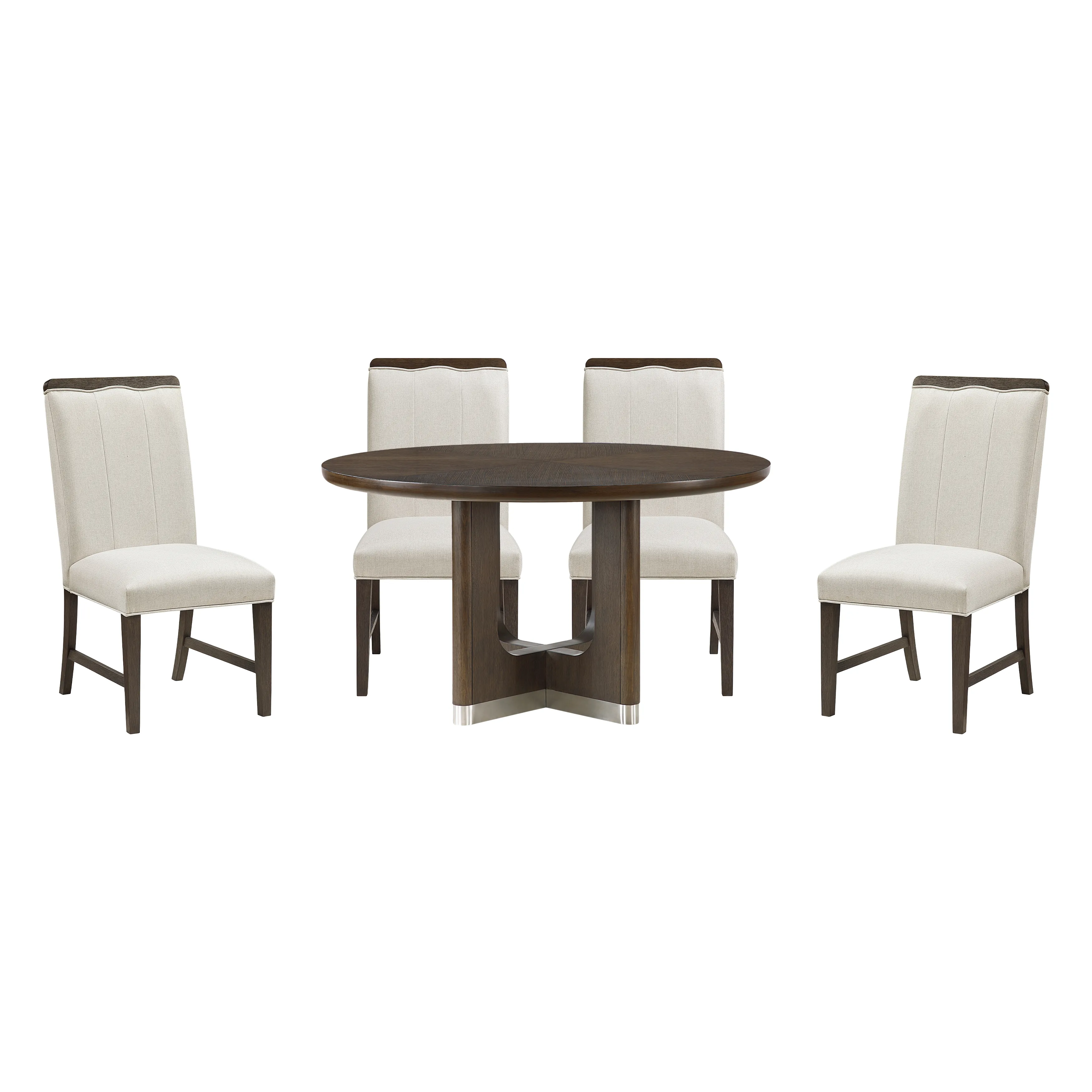 Clara Round Dining Table and 4 Side Chairs
