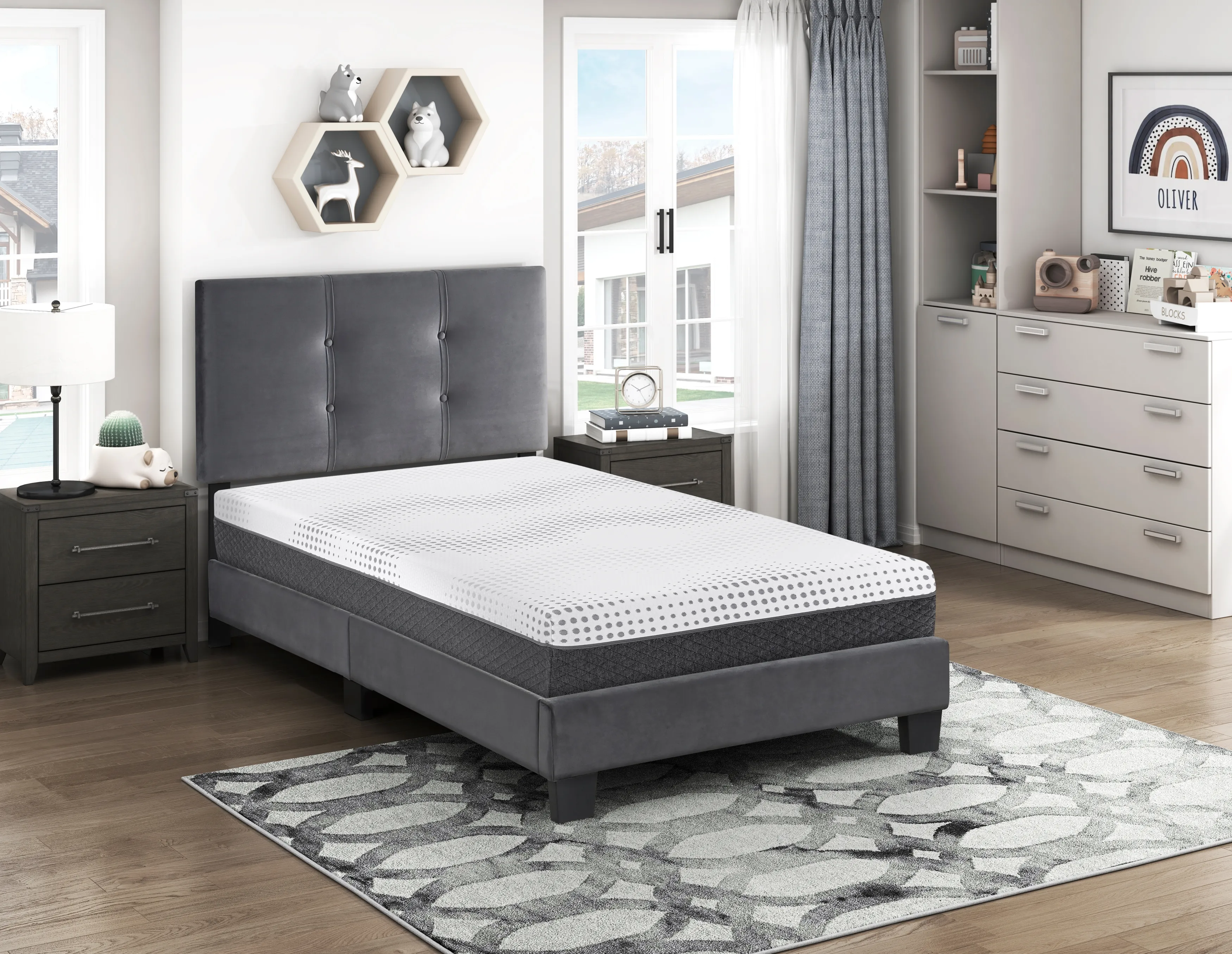 12" Twin Green Tea Gel-Infused Memory Foam Hybrid Mattress - Image 8
