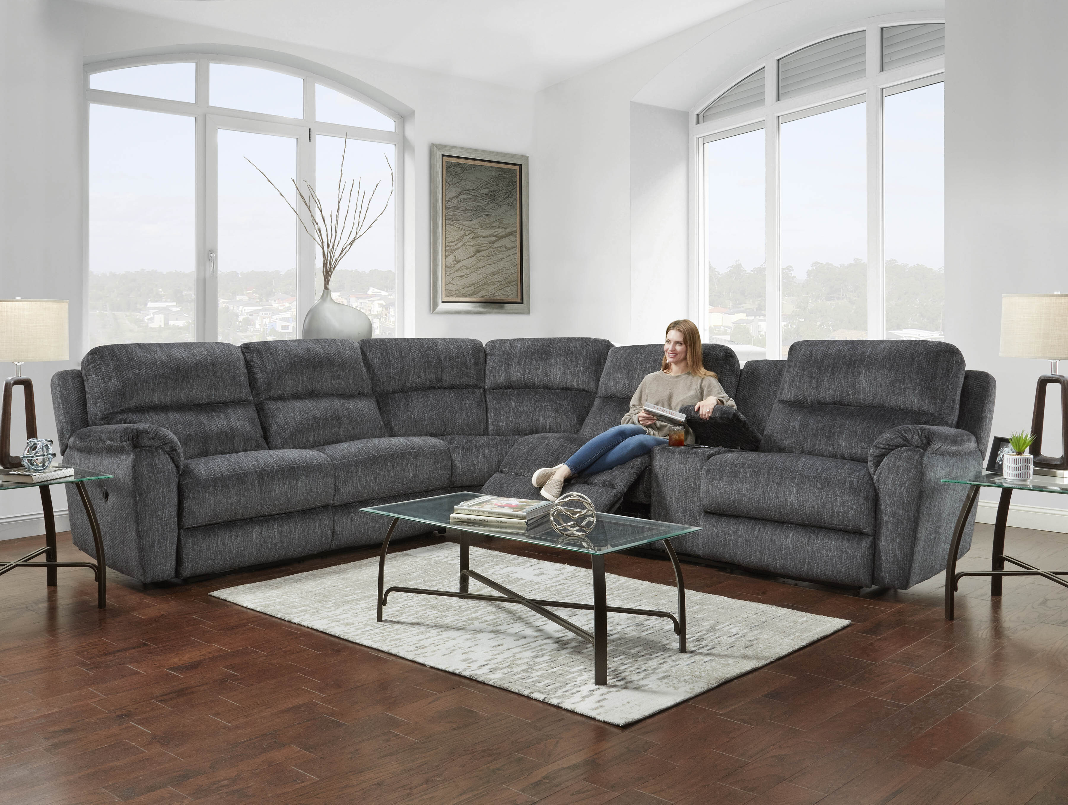 3 PC Power Reclining Sectional 20500+48+7760 by HomeStretch at Bruce